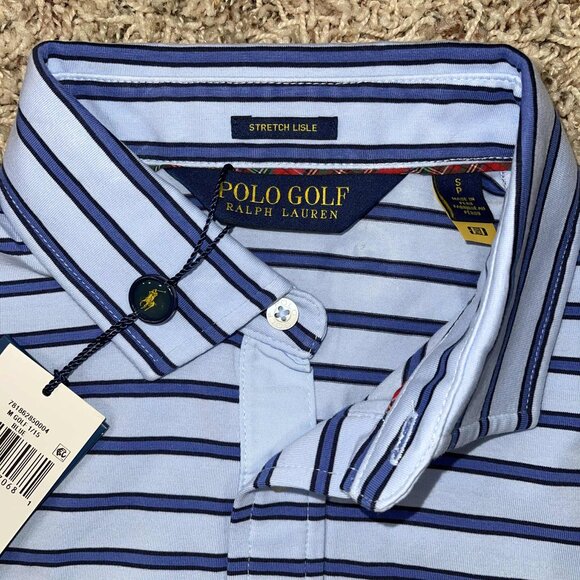 Polo Golf Ralph Lauren Men’s Soft Performance Polo Shirt Striped Blue, Size S - Picture 3 of 10